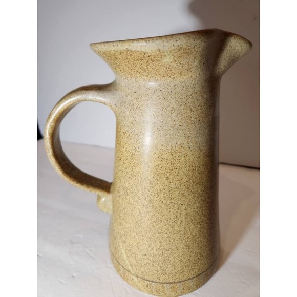 Stoneware Pottery Glazed Bull Motif Country Western Pitcher 9.5" - Picture 4 of 7